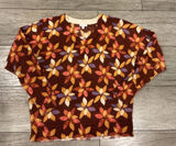 Garnet Hill 100% Cashmere Floral V‎ Neck Sweater Top XS Autumn Colors minimalist Photo 0