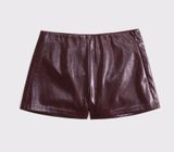 Abercrombie Stretch vegan glossy leather micro short Photo 0