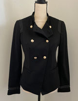 The Limited Black Military Blazer sz XS Jacket Office Chic Preppy Dark‎ Academia Photo 0