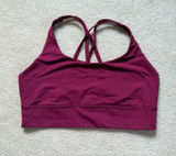 Lululemon Energy Bra Long Line Strappy Back Burgundy Size 12 Photo 0