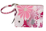 Chico’s Breast Cancer Awareness Pink‎ Floral Wristlet Clutch NWT Ribbon Zipper Photo 0