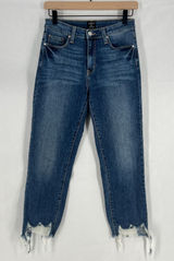 Just Black Ankle Jeans Womens 26 Blue Denim‎ Cotton Stretch Mid Rise Frayed Hem Photo 0