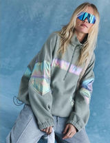 FREE PEOPLE MOVEMENT Away We Go Half Zip Iridescent Sage Stone Size M NEW Photo 0