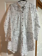 white floral button up long shirt/dress #floral #cottagecore #shirts Photo 0