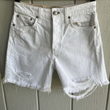 Rag & Bone Maya Ultra High Rise 5” Midi Short Organic Cotton in Summer White 27 Photo 0