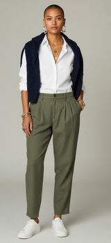 Women’s AG Adriano Goldschmied The Evan Khakis Green 25R Minimalist Preppy Photo 0