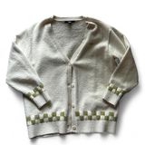 vans off white and green checkered cardigan Photo 0