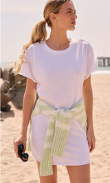 Anthropologie x Nation LTD Women's Dress Rowan T-Shirt Mini Cotton M‎ White Gold Photo 0