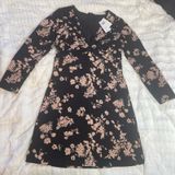 ABERCROMBIE & FITCH NWT Black Floral Dress Longsleeve Medium Photo 0
