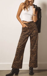 Anthropologie Maeve The Colette High-Rise Wide-Leg Leopard Pants 32 Photo 0