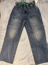 KDB by Kahlana Womens High Rise Paperbag Waist Wide Leg Jeans Dark Wash Size 10 Photo 0