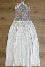 Innovare Denim Maxi Dress Lace Cadwalader Size S Nude Blush Photo 0