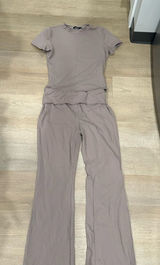 Women's Taupe Matching Set Tan Size L Photo 0