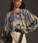 Blank London Anthropologie Miranda Peasant Blouse sz. M Photo 0