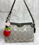 y2k COACH Gray Signature Canvas Mini Purse / Wristlet Photo 0