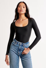 Abercrombie and Fitch Soft Seamless Square Neck Bodysuit Photo 0