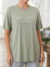 SHEIN East Hampton Village New York Sage Green Graphic T-Shirt Size Small Photo 0