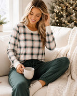 Wondershop Target Womens Small Green Plaid Holiday Pajama Top Long Sleeve Shirt Photo 0