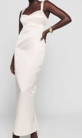 Reformation | NWT Willy Satin Sweetheart Maxi Dress in Ivory White Size 4 Photo 0