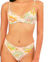 Blackbough Liv Pink Floral Colorful Psychedelic Print Bikini Womens Small Photo 0