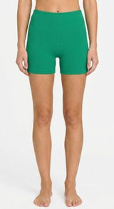 Zenana Outfitters Brushed Microfiber Wide Waistband Biker Shorts - Green - Large Photo 0