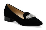 Adrienne Vittadini Palo Velvet Loafer Women 10 Black Crystal Formal Holiday Glam Photo 0