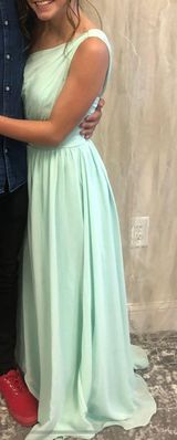 Mint Green one Shoulder Prom Dress Photo 0