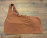 Lululemon Ribbed Nulu Asymmetrical Yoga Bra 8 Roasted Brown A/B Cup One shoulder Photo 0