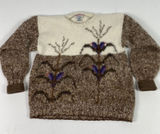 Makipi Sweater Womens XL Handmade Alpaca Crew‎ Neck Floral Chunky Knit Peruvian Photo 0