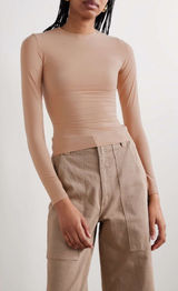 Skims Fits Everybody Long Sleeve T-shirt in Clay Beige Size XS Photo 0