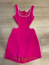 Amanda Uprichard Women’s Beeba Dress Hot Pink White Mini Open Back Size M Photo 0