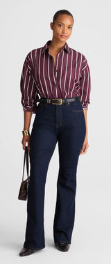 Madewell The Curvy Stretch Flare Jean Rinse Wash Dark Blue High Rise US 28 NWT Photo 0