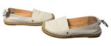 Kate Spade White Leather Espadrille Flats Shoes Size 7.5 Bow Coastal Preppy Photo 0