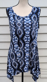 Fig & Blu Sleeveless Tie Dye Tunic Top | Tie Dye Sleeveless Shirt Photo 0