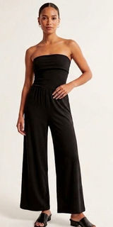 NWT OGL Eco-Friendly Strapless Wide-Leg Jumpsuit – Black, Size XS Photo 0