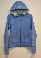 2000s Lululemon Sweatshirt Scuba Hoodie Full Zip Periwinkle Blue Women Size 6 Photo 0