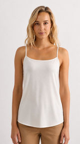 Intimissimi Square Neck Classic White Camisole Tank Top lightweight designer Med Photo 0