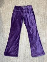 Vintage Parasuco Jeans Extreme Fit purple velvet flared bootcut pants Size 29 Photo 0