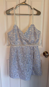 Just Me Blue Floral Romper Photo 0