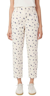 Frank‎ And Oak Linda Balloon Fit Jeans Womens 27 Cream Floral High Rise Tapered Photo 0