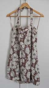 Abercrombie & Fitch Floral Linen Halter Mini Dress Photo 0