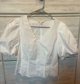 Banana Republic white ruffle sleeve top  Photo 0