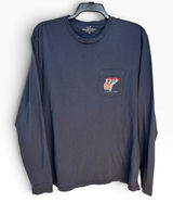 Vineyard Vines Mens XL Navy Blue Basketball Graphic Long Sleeve Pocket T-Shirt Photo 0