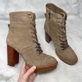 NEW Vince Camuto Emebrila Suede Platform Lug Sole Block Heel Combat Boots 10 Photo 0