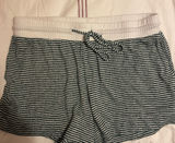 Stars Above Green and White Striped Pajama Shorts Photo 0
