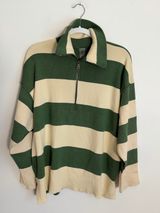 As Revival Green Striped Quarter Zip Women's sweater size small Photo 0