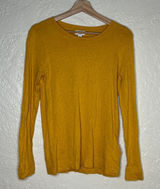 J. Crew Cotton Teddie Sweater Mustard Yellow Crewneck L1561 Womens Small Photo 0