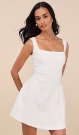 NWOT Lulus Roetta White Sleeveless Pleated Mini Dress Party Cocktail Classy Sz M Photo 0