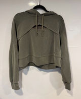 Lululemon Softstreme Keyhole Olive Green Hooded Cutout Sweatshirt Photo 0