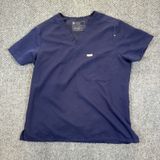Figs Top Womens L Blue Catarina One Pocket Scrub Medical‎ Nurse Shirt Photo 0